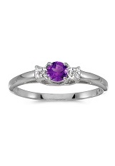 handsome round amethyst gemstone diamond baby birthstone ring